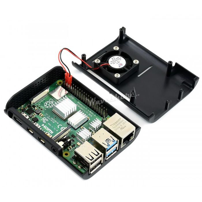Black ABS for Raspberry Pi 4 with Cooling Fan