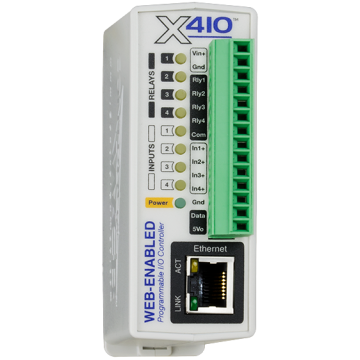 Web-Enabled Programmable Controller - 4 Relays & 4 Inputs X-410-I Antratek Electronics